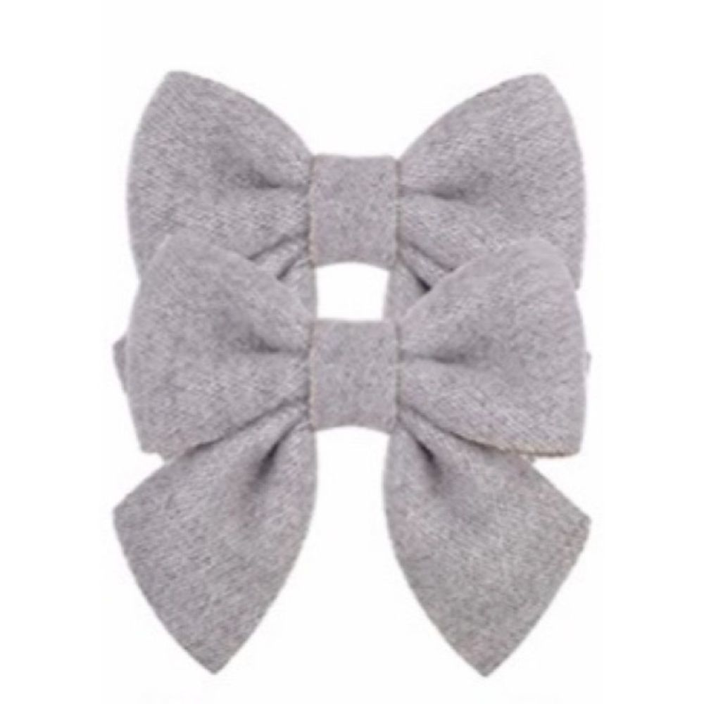 Set of 2 girls hairbows, heathered gray